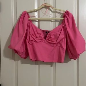Pink Puff Sleeve Top
